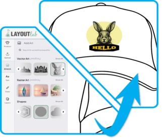 create your own t-shirt or logo design in Layout Lab the online design tool from Ignition Drawing